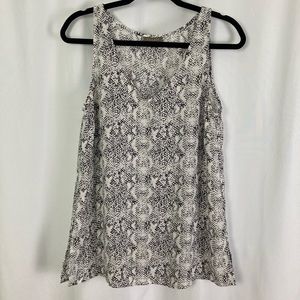 Lilla P Sleeveless Chiffon Tank Top Size Small Snakeskin Print Shirt Classic